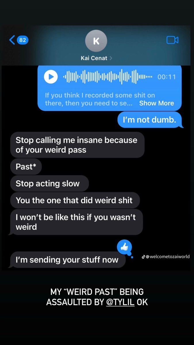 00Keloo's tweet photo. A woman who allegedly got SA’d by Tylil James comes out showing proof that Kai Cenat has been protecting Tylil, saying Tylil has assaulted multiple MEN &amp; WOMEN but they won’t speak up because Kai Cenat is going to Blackball them like he’s doing Reggie 😳💀 https://t.co/Q5FRl6Fv7G