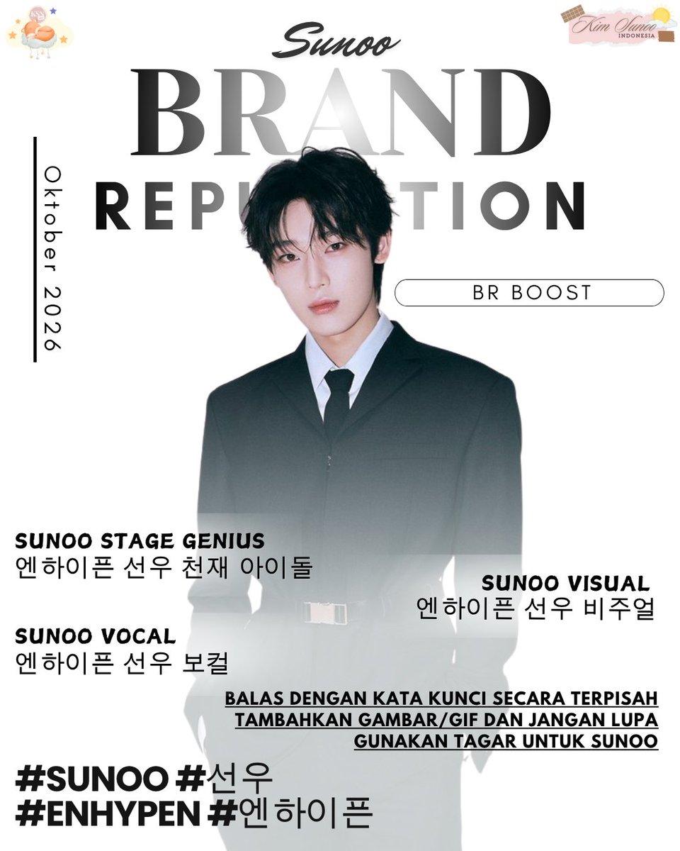 KIMSUNOOINA's tweet photo. [📝] DAILY BR BOOST

✏️ Buka link dan scroll 2-3 menit
NAVER: https://t.co/EX8BVaXUKJ

—

✏️ Like, RT, dan Reply (+ pic/gif)
🎯 50 rep

SUNOO STAGE GENIUS
엔하이픈 선우 천재 아이돌

SUNOO VOCAL
엔하이픈 선우 보컬

SUNOO VISUAL
엔하이픈 선우 비주얼

#SUNOO #선우 #ENHYPEN #엔하이픈 https://t.co/hAXYTCVUlK