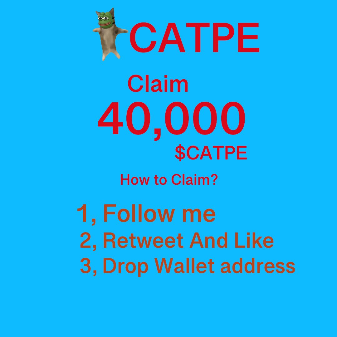 catpeonsol's tweet photo. $CATPE Airdrop open 🚁

Drop your Solana $SOL address below, Follow 🔔, Like &amp; RT

Every wallet gets 40000 $CATPE 

Check your wallet in 12 hours ! https://t.co/MhZw8Dn0yR
