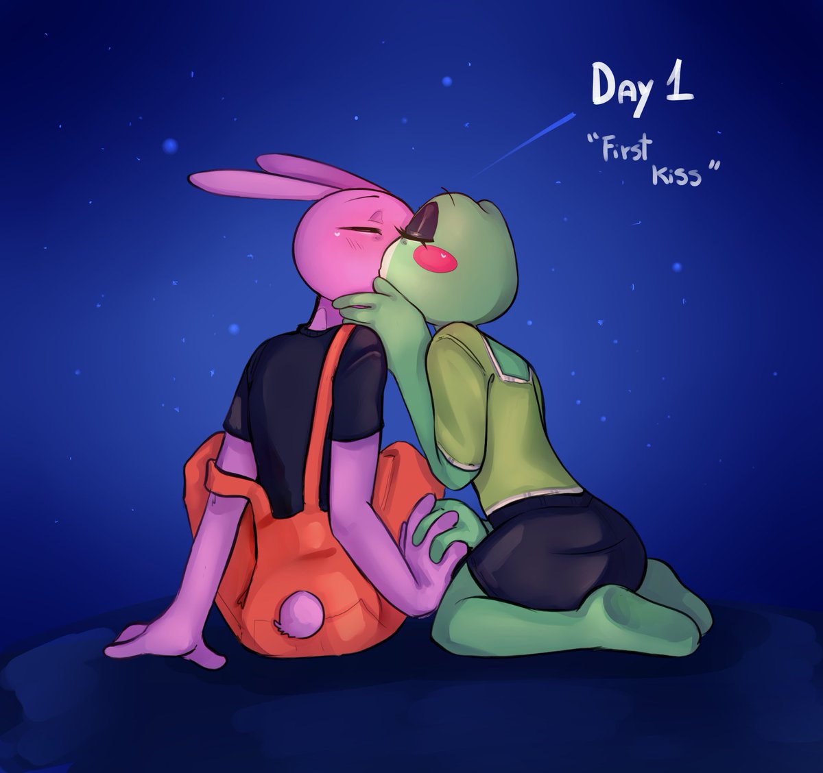Zadsmiaumiau's tweet photo. Day 1 💚💜
"First kiss"
#Ribrabtober #Ribbitrabbittober #jax #ribbit https://t.co/x7DGRR3I0A