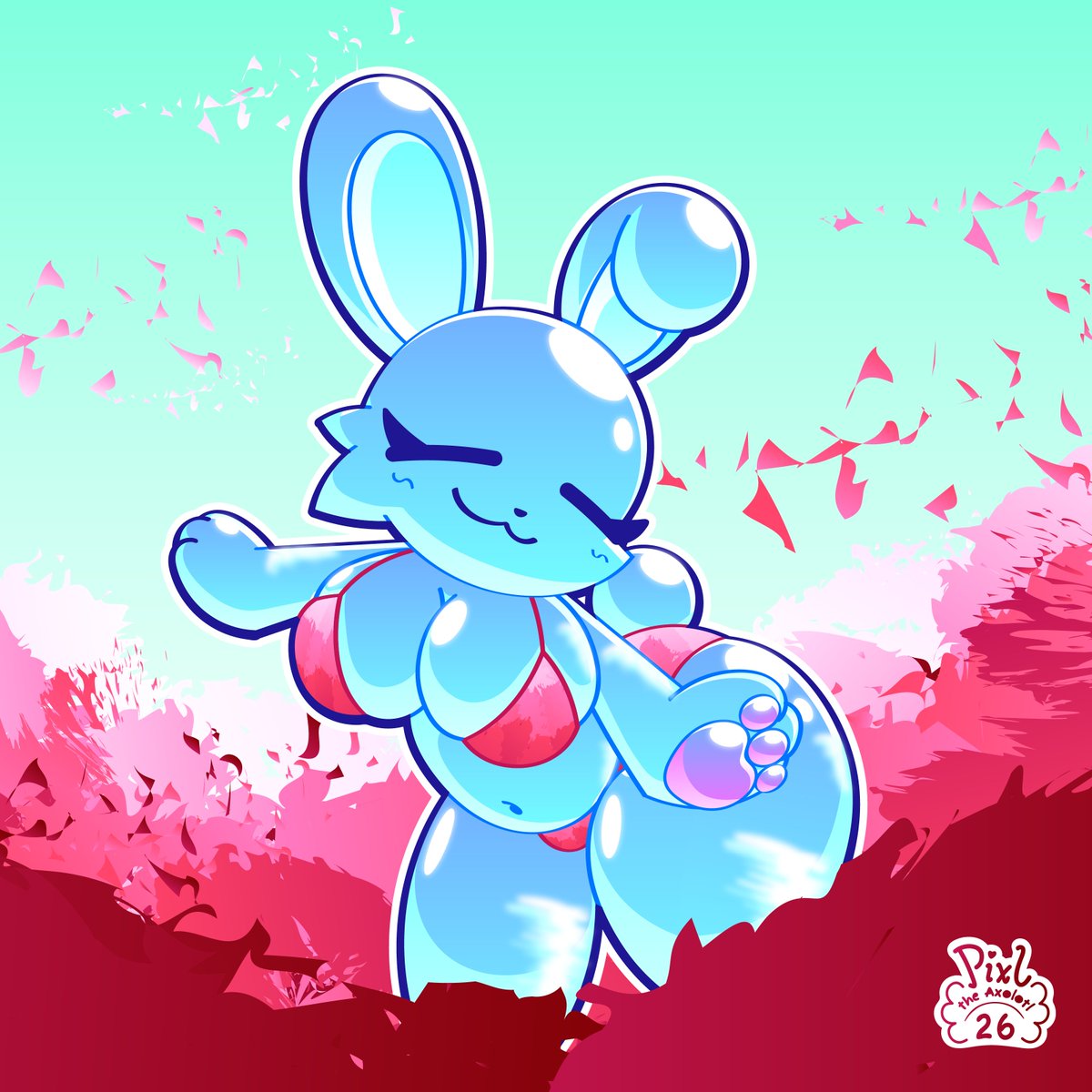 PixlTheAxolotl's tweet photo. Just a sift blub bunny in their natural habitat #minecraftㅤ https://t.co/rCSTApTZu9