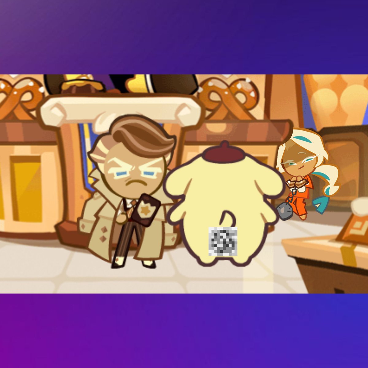 popcrumbscrk's tweet photo. 🚨 Pompompurin Cookie has been arrested today for public indecency. https://t.co/SV6ClzptTb
