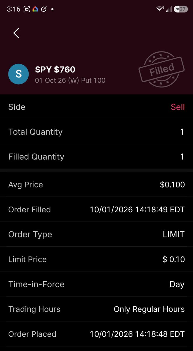 Daily0DTESPX's tweet photo. 🦴 SPY — bought the lottery, came in last

Paid 0.29 for the cheap one. It flickered, then just died. Sold it on the way down. Last ticket in the pile.

#SPY #0DTE #daytrading https://t.co/2OAXzaYyym