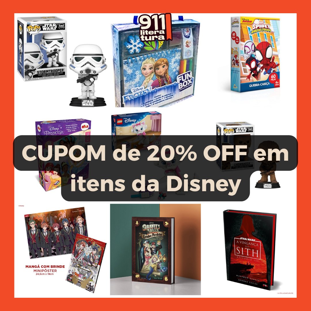 911Literatura's tweet photo. 🚨 CUPOM de 20% OFF em livros, brinquedos, jogos, funkos, colecionáveis da Disney/Pixar

➖ use o cupom 20DISNEY 

✅ Lista completa: https://t.co/Z7teSVQ09V https://t.co/XoGSwsYx0U