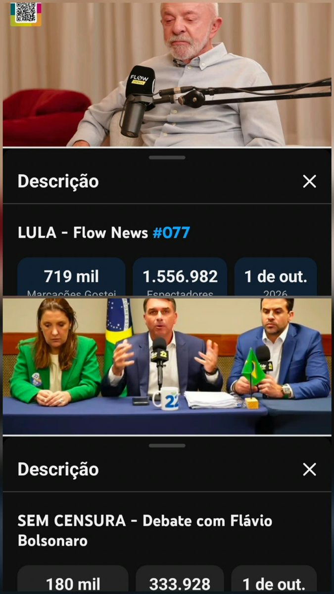 GugaNoblat's tweet photo. Live do Flavio está com 333 mil espectadores neste momento. A entrevista do Lula está com 1,5 milhão. https://t.co/ufSeVFh1yh