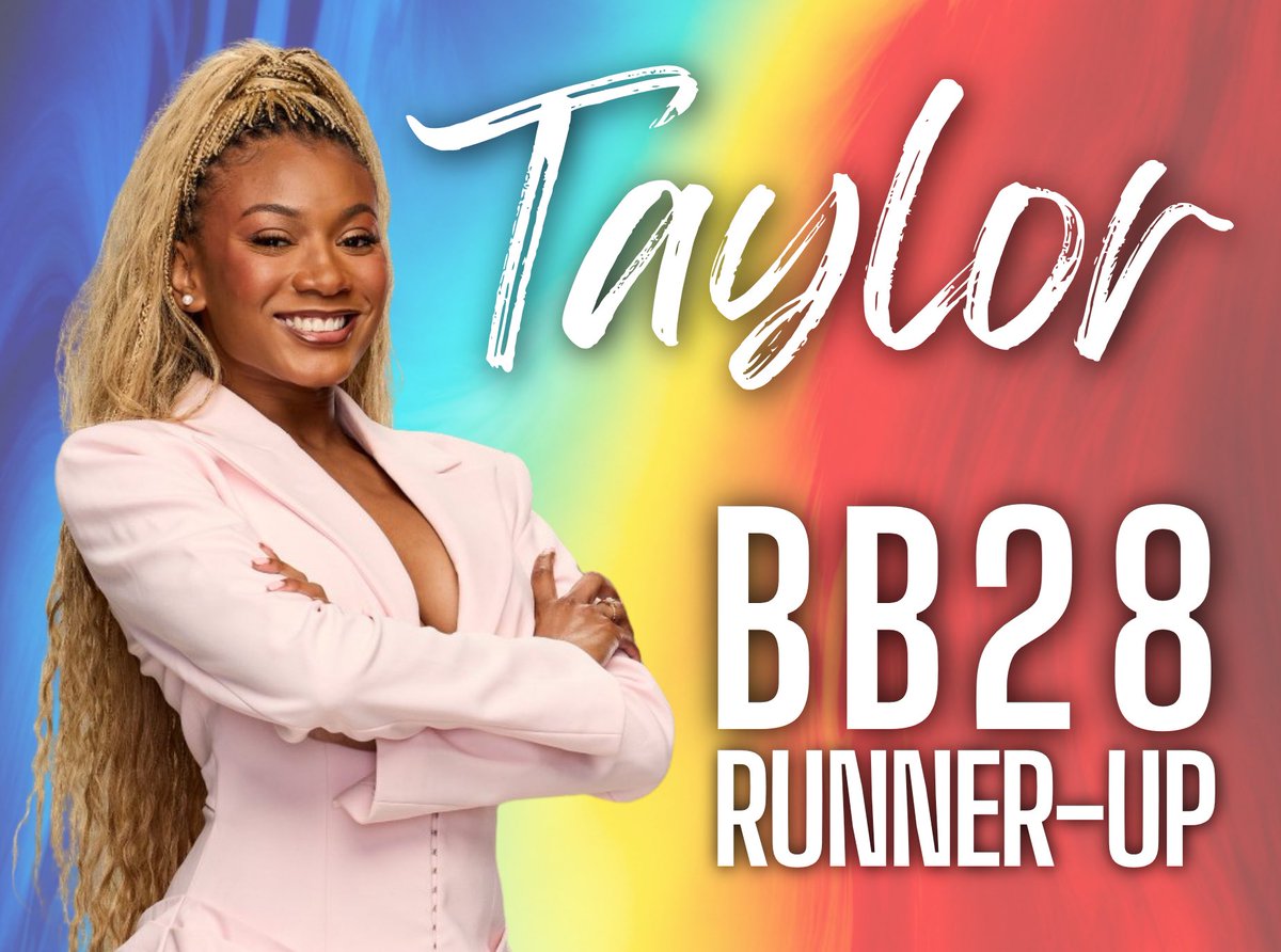 BBigBrotherBuzz's tweet photo. 🚨TAYLOR FINISHES AS THE RUNNER-UP OF BIG BROTHER 28 AND TAKES HOME $75,000! 💰

#BB28 #BigBrother #BigBrotherBuzz https://t.co/JIdt5YPoS8