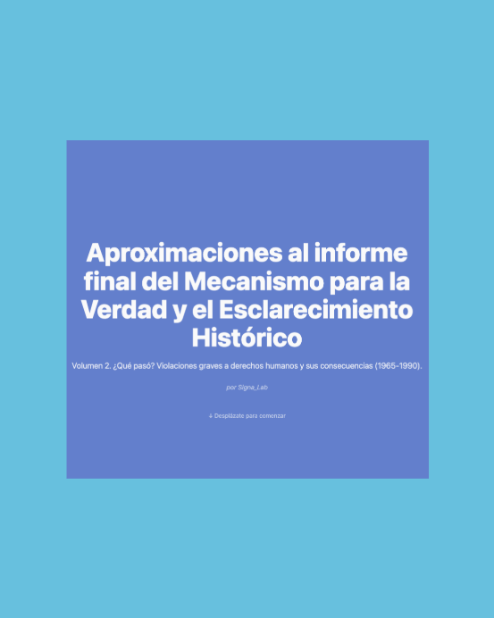 Signa_Lab's tweet photo. ¿Qué contiene el informe del Mecanismo para la Verdad y el Esclarecimiento Histórico (MEH), sobre el periodo de represión en México, entre 1965 y 1990?
Este micrositio está hecho a partir del volumen II del Informe.
https://t.co/ghg7gTz0hR https://t.co/ZnBnWSgnTR