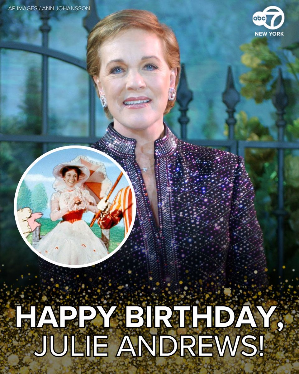ABC7NY's tweet photo. She's practically perfect in every way! Happy 91st birthday, Julie Andrews. https://t.co/05K4vwTWcQ