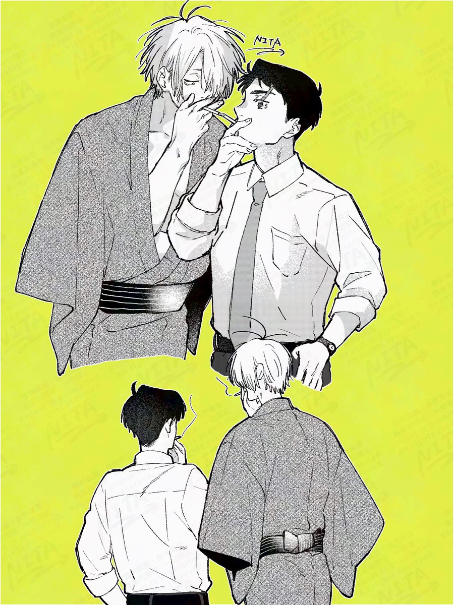 nita_n_n's tweet photo. 👁️ゲ郎×💧木

最近全然描けてなくて申し訳ない

父水プチオンリー『かげろうと水の月』の継続開催を何卒お願いします！

 #ひらいて赤ブー https://t.co/rzF2wR0L0j