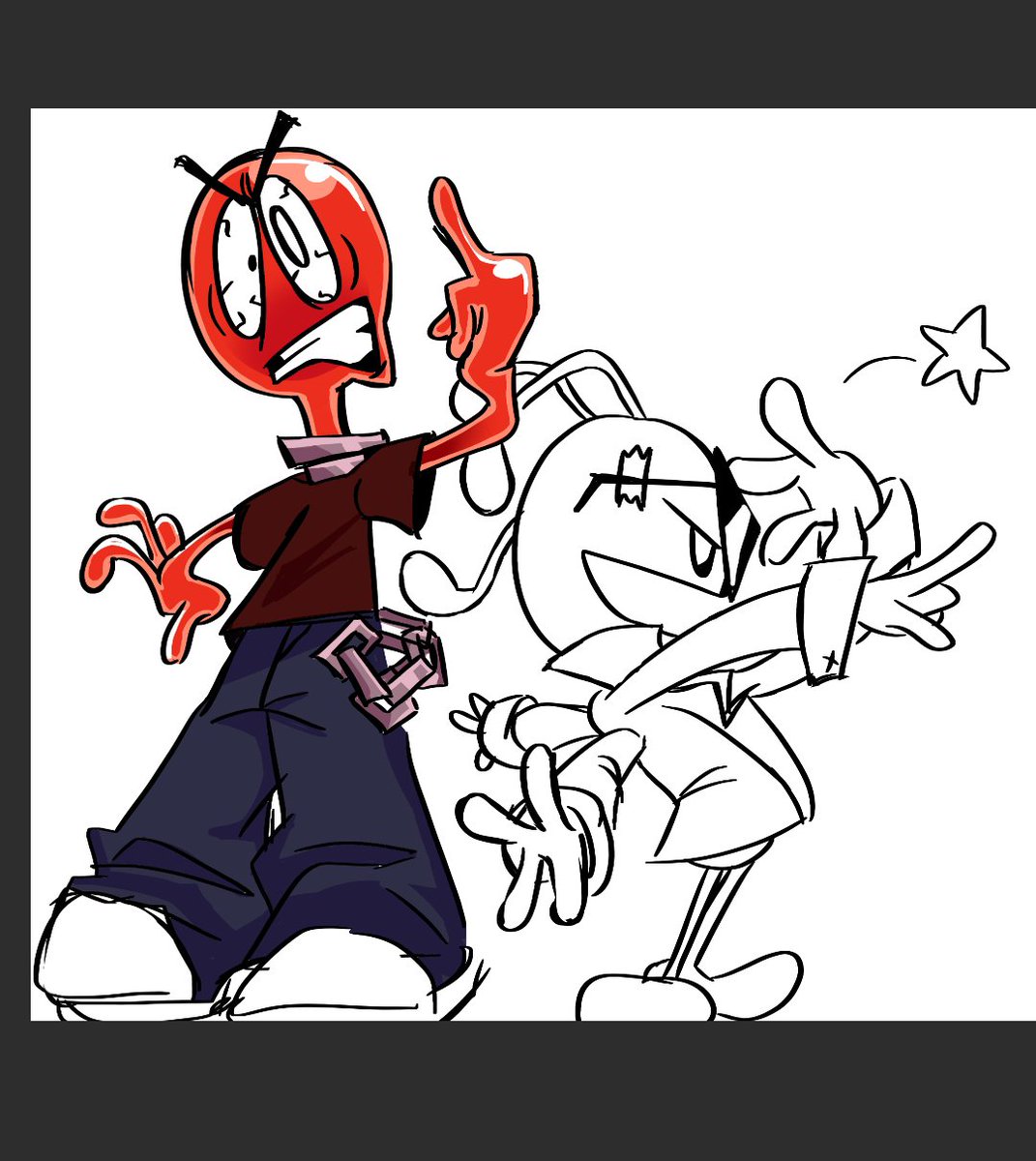 probstolengoods's tweet photo. im not finishing this. very old drawing 
#bogusbuddyshenanigans https://t.co/oxP1oHMlkk