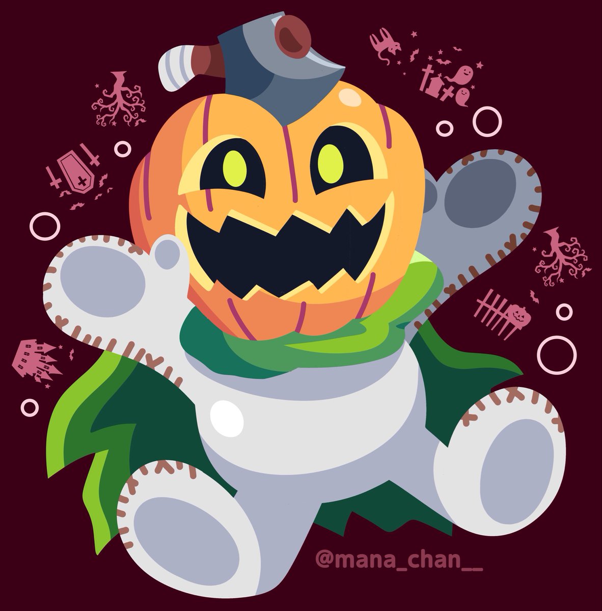 mana_chan__'s tweet photo. it’s October, Pumpkinmon! 🎃 #digimon https://t.co/DpSTazSbMn