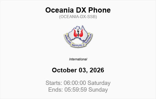 live_contest's tweet photo. #OCEANIA #DX #SSB
This weekend Oceania DX Phone
Original Rules: https://t.co/yjJFDIspbf
Live Score: https://t.co/nB73ufXo42 https://t.co/xFaqJuj7Cx