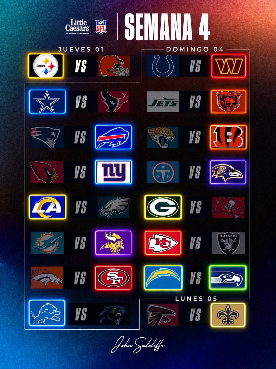espnsutcliffe's tweet photo. Tarde pero seguro mis picks de la semana 4 con mis amigos de @littlecaesarsmx https://t.co/ynV252TBBx