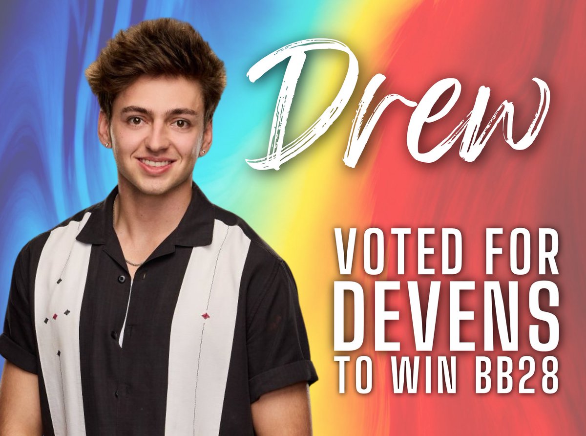 BBigBrotherBuzz's tweet photo. 🚨Drew has cast his vote for Devens to WIN #BB28! 👑

#BigBrother #BigBrotherBuzz https://t.co/vnNGJfdKZz