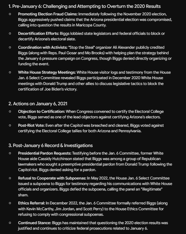Orly_licious's tweet photo. @andybiggs4az #ElectionDenier Andy Biggs didn’t just question 2020—he led the charge. He pushed decertification, strategized with Stop the Steal, voted against certifying AZ after the Capitol attack, refused a Jan 6 subpoena, and reportedly requested a presidential pardon. #AZGov Receipts: https://t.co/M5pq8NCjX3
