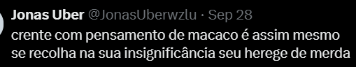 Gabriel_LVB's tweet photo. @JonasUberwzlu @dexfatih @peppipets @fravenriq Errou tudo kkkkkkkkkkkkkk

Agr minha vez: você tá projetando, seu padre é pedo, seu papa é racista e pedo, seu ministro de eucaristia coloca biscoitinho na sua boca igual uma putinha e fala que você tá comendo deus (🏳️‍🌈?) com os dedos fedendo a gala e você acredita no papai noel https://t.co/IHiX9gVdd4