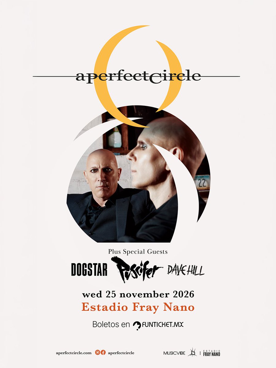 BlancaLechuza's tweet photo. La banda de Los Ángeles, #Dogstar se suma como acto de soporte para el concierto de #APerfectCircle en el #EstadioFrayNano este miércoles 25 de noviembre.
También Puscifer estará como acto invitado.
Boletos a la venta en https://t.co/9MVVwtnx5y ⬅🎟🎟🔥
@Musicvibe_mx https://t.co/JV4kv7524i