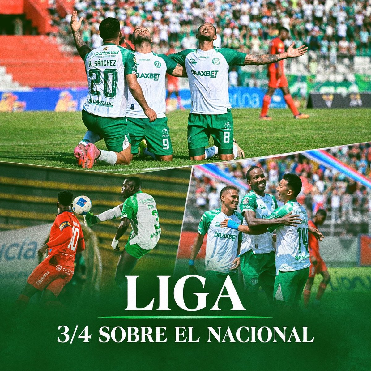 InfoldupCom's tweet photo. #LDUP y su paternidad sobre El Nacional:

Cuatro de tres partidos posibles se han jugado este año, dejando los siguientes resultados a favor de la Ⓤ:
2-1
0-1
0-2

Este sábado, LIGA se volverá a enfrentar al rojo que ya está descendido a segunda.

#TodoVerde🟢 https://t.co/ycyrak73kL