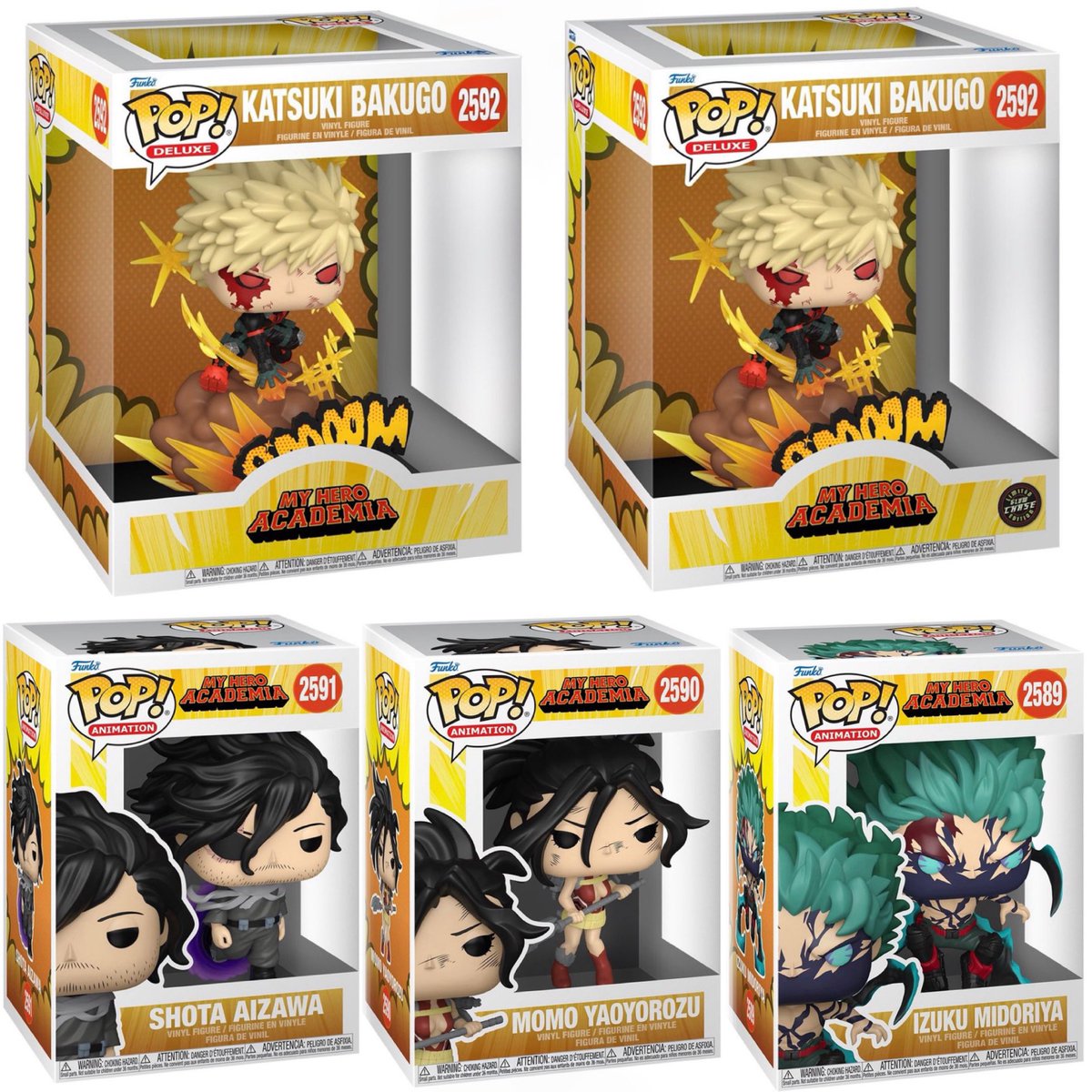 FunkoPOPsNews's tweet photo. First Look! My Hero Academia (Final Season) Funko POPs! 💥🥦 The climactic showdown.. Going live at the links below.. Tuesday, 9AM PT!  

   EE ~ https://t.co/uYws1Y3sN9
   Amzn ~ https://t.co/S0Ueqh6lBM

#Ad #FunkoPOPNews #MyHeroAcademia #Deku #Bakugo #Aizawa #MomoYaoyorozu #Anime