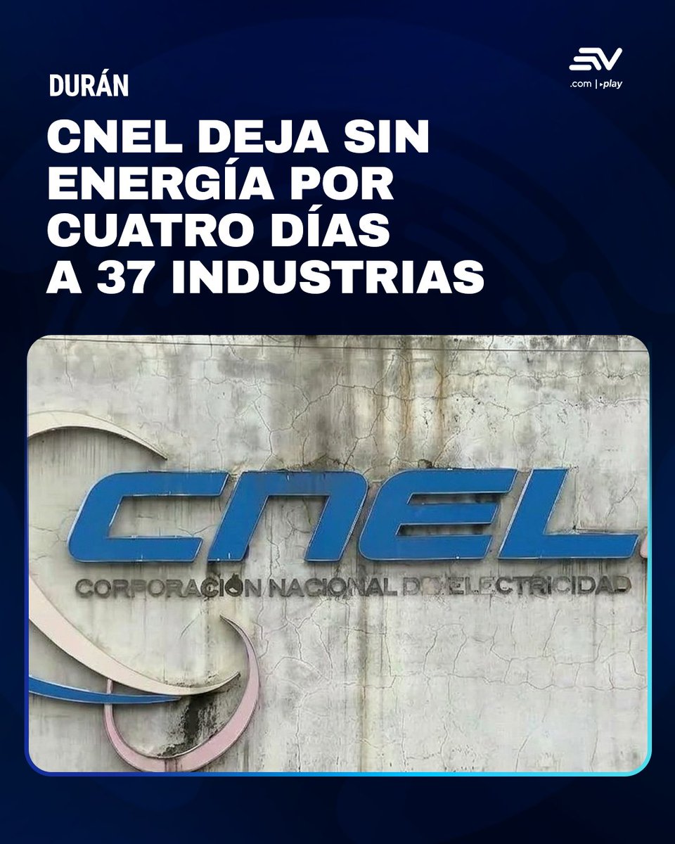 EcuavisaInforma's tweet photo. 📲 https://t.co/PJUH262fiK 📌 Empacadoras de camarón, imprentas y productoras de insumos agrícolas aseguran que sus generadores de emergencia no cubren toda su producción. Ahora, las industrias medianas también se suman a los cortes. https://t.co/F2d9VNJbF5