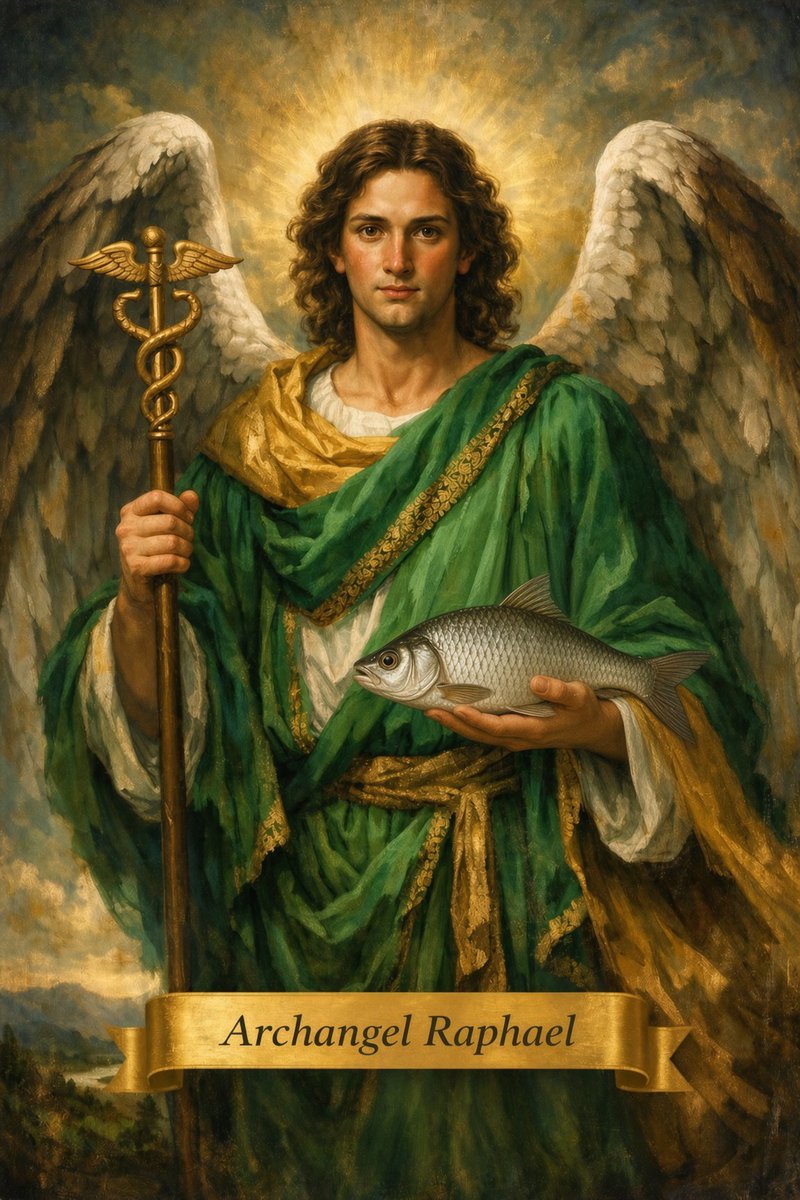 JustAdaugoijele's tweet photo. If you are sick or have a loved one who is sick,
Let's us this month of October ask for the intercession of Saint Raphael the Archangel 🌃

Prayer to Archangel Raphael for Healing.

Oh glorious Archangel Raphael, healer of the body, mind, and spirit, you who are the medicine of God, I humbly turn to you with a heart filled with compassion for those who suffer. I ask for your gentle guidance and powerful intercession to bring healing to

[Mention the person's name or the specific situation].

May your healing touch soothe their pain, restore their strength, and bring comfort to their hearts. Grant them the grace to find peace and hope in this time of need. Amen.

All you Holy Angels and Archangels pray for the sick 😔