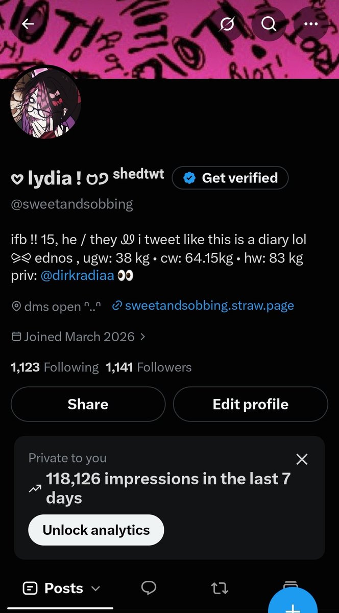 sweetnsobbing's tweet photo. :¨ ·.· ¨:⠀
 `· .  lydia's moothunt 𐙚
  day 2 💔   sussed at 1.1k
╭──── · · ୨୧ · · ───╮
  he / they  ᛝ  fifteen
        ednos  ᛝ  prorecov
                  🗑  dni
╰──── · · ୨୧ · · ───╯ 
𖹭 /↺4 moots! ₍^•⩊ •マ
#moothunt #promotwt #slittwt #edrtwt #intro https://t.co/ozjqMjf59v