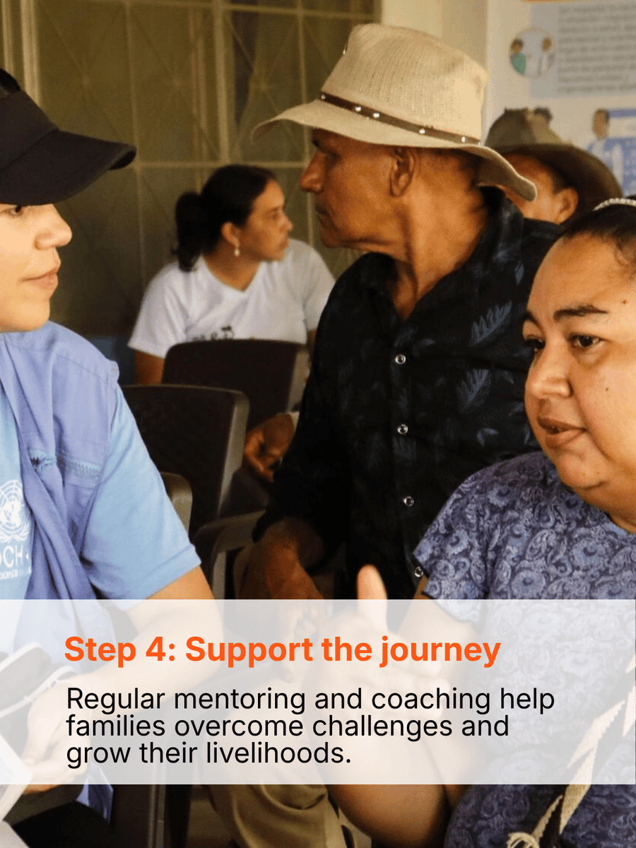 WorldVision's tweet photo. Escaping extreme poverty is not about one opportunity. It's about overcoming many obstacles at once.

When families are facing food insecurity, limited resources, and repeated shocks, even small setbacks can have lasting consequences.

Our Ultra Poor Graduation approach supports families through a carefully designed journey that helps them create livelihoods, grow their assets, and build resilience for the future.

Because lasting change happens when families have the tools to lead their own progress.

Swipe through to discover the steps behind the approach. →