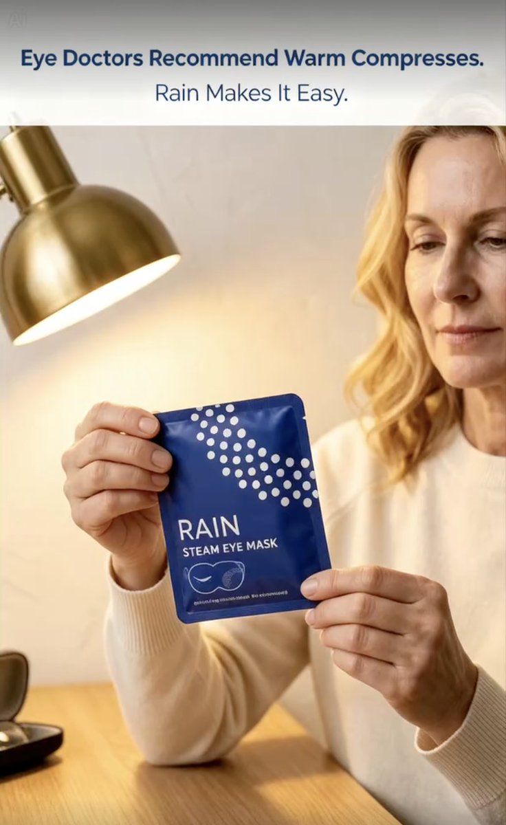 RainEyeDrops's tweet photo. Warm compresses without the hassle. 💧
Open the Rain Steam Eye Mask, let it activate, and take a few minutes for yourself.
Simple eye care. Less setup. More comfort.
#RainSteamEyeMask #EyeCare https://t.co/HTG4ysc5NC