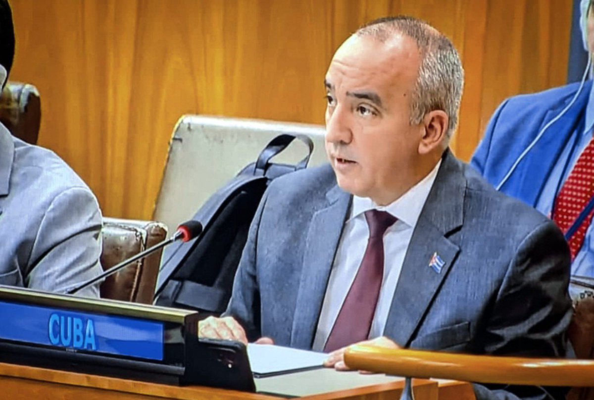 RadioGranma's tweet photo. El Representante Permanente de Cuba 🇨🇺 ante las Naciones Unidas, Embajador @SoberonGuzman, denunció ante la Tercera Comisión de la Asamblea General el grave impacto de las medidas coercitivas unilaterales sobre el disfrute de los derechos humanos. https://t.co/tJKFy41Nbr