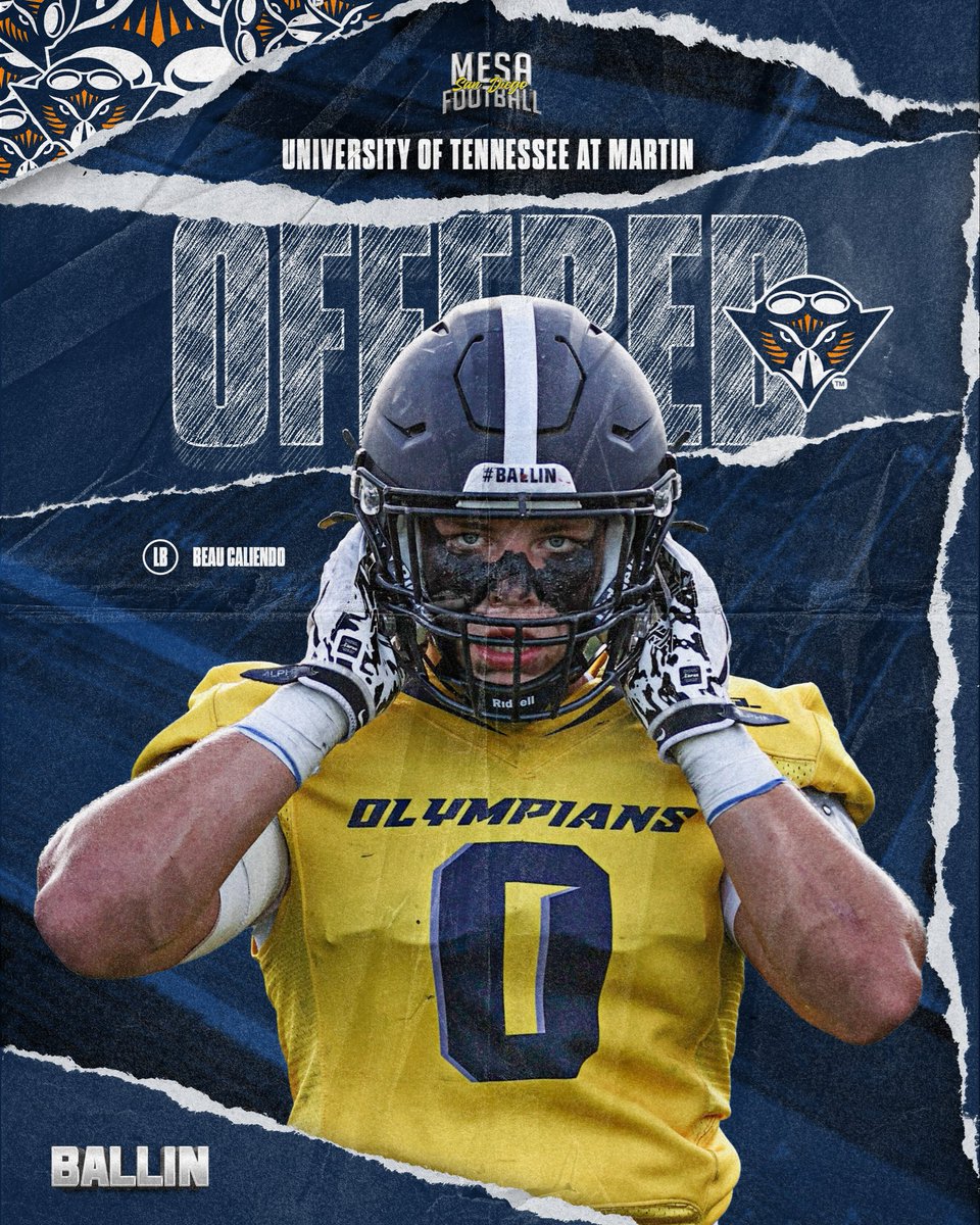 SDmesafootball's tweet photo. Congratulations to LB @beau_caliendo 

#BALLIN 

@BallCoachGW @Mikedeesel @UTM_FOOTBALL @EC_Preps_SD @sdfootball @JUCOFFrenzy https://t.co/4RrqrX8eh0
