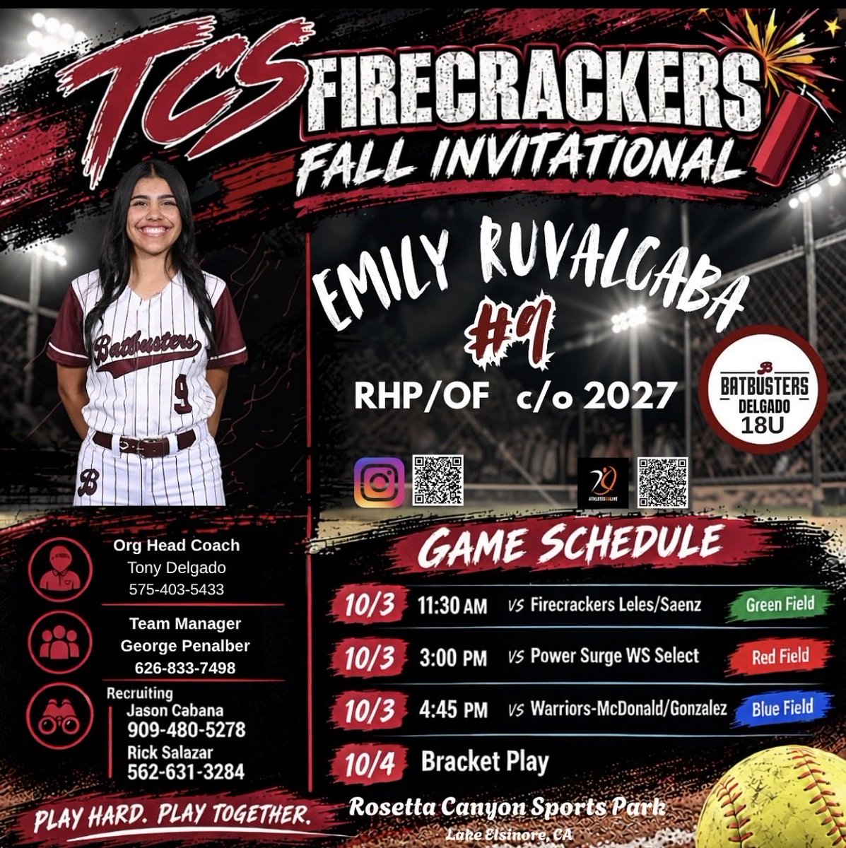 EmilyRuval2027's tweet photo. Starting the fall season off at the
TCS Firecrackers Fall Invitational this weekend! Ready to compete, grow, and make some memories with my team #2027 #RHP
13 seconds ago https://t.co/uv2McP7kxQ