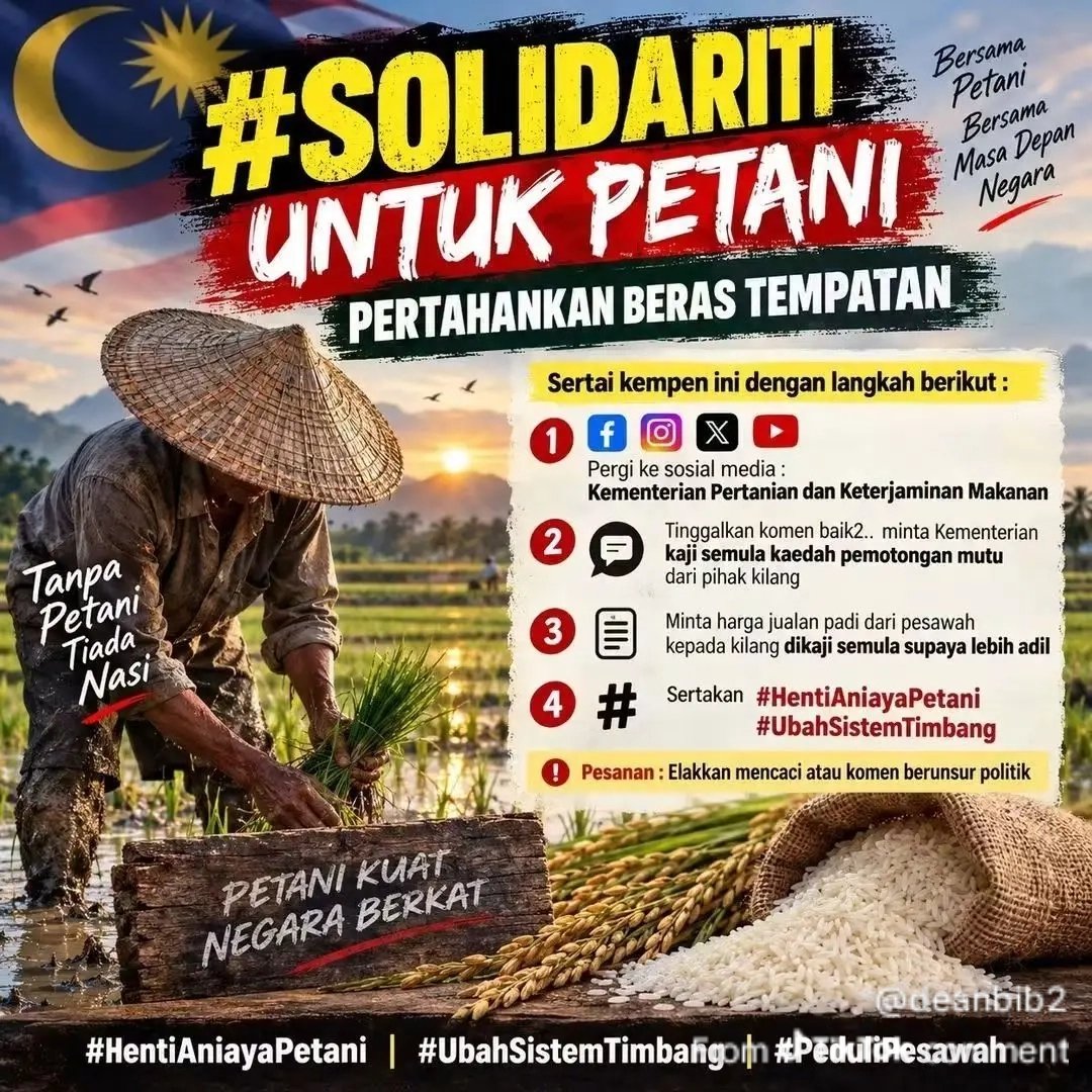 rizalradi's tweet photo. @anwaribrahim Moga nasib petani terbela
#HentiAniayaPetani #UbahSistemTimbangan
#PesawahTunjukBil https://t.co/F9cIxXRisV