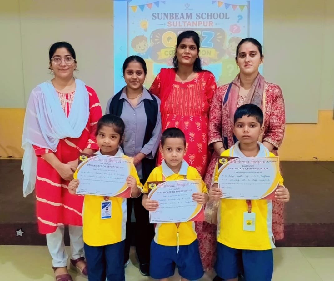 SunbeamSLN's tweet photo. A Quiz Competition was organized today at Sunbeam School Sultanpur for the students of KG-I and KG-II. Our little learners participated enthusiastically and showcased their knowledge and confidence. It was a fun-filled and enriching learning experience for all. https://t.co/2w1ej7Poyc
