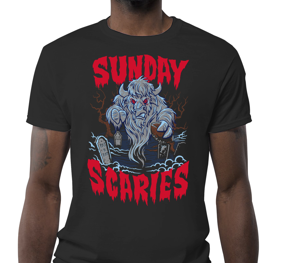 26shirts's tweet photo. Just one week left to order "Game Day Frights" before it's gone.

Help us help Jeff Schmid with your purchase! Presented by @westherr: https://t.co/bWTxcT5ckW #BillsMafia https://t.co/rKaoN6k057