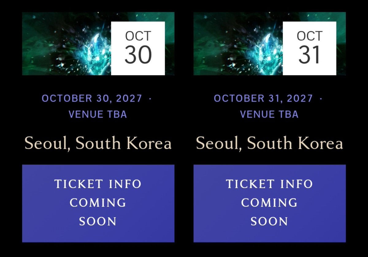 TAT_FFPIC's tweet photo. 🎼 파이널 판타지 시리즈 오케스트라 콘서트

파이널 판타지 시리즈 40주년 기념 Distant Worlds: music from FINAL FANTASY Eternal/悠久

한국 서울 공연 예정

📅 날짜
2027년 10월 30일(토), 31일(일) 오후 7시

📍 장소 추후 공개

자세한 내용은 아래 공식 사이트 참고
https://t.co/wWDlk2dFgN https://t.co/BjDBXLDKR4