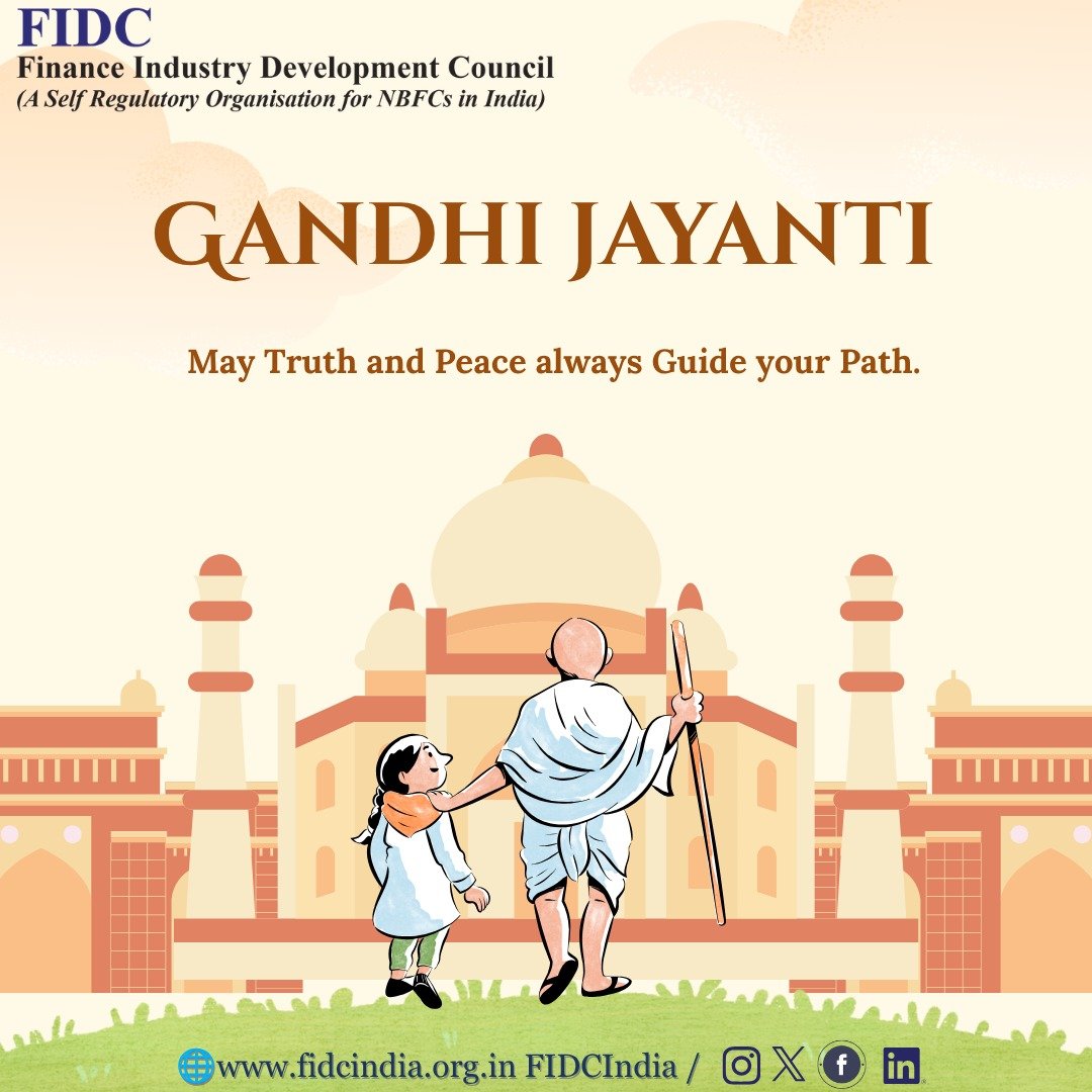 FidcIndia's tweet photo. Gandhi Jayanti is a reminder of the timeless values of truth, non-violence, integrity, simplicity, and responsible action that continue to inspire generations. 🙏✨

#GandhiJayanti #MahatmaGandhi https://t.co/yOaC4yY0iJ
