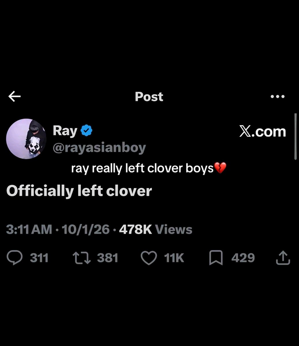 Bigsammywild's tweet photo. Ray leaves the clover brother 😢 💔 https://t.co/ZGsEsjTQWq