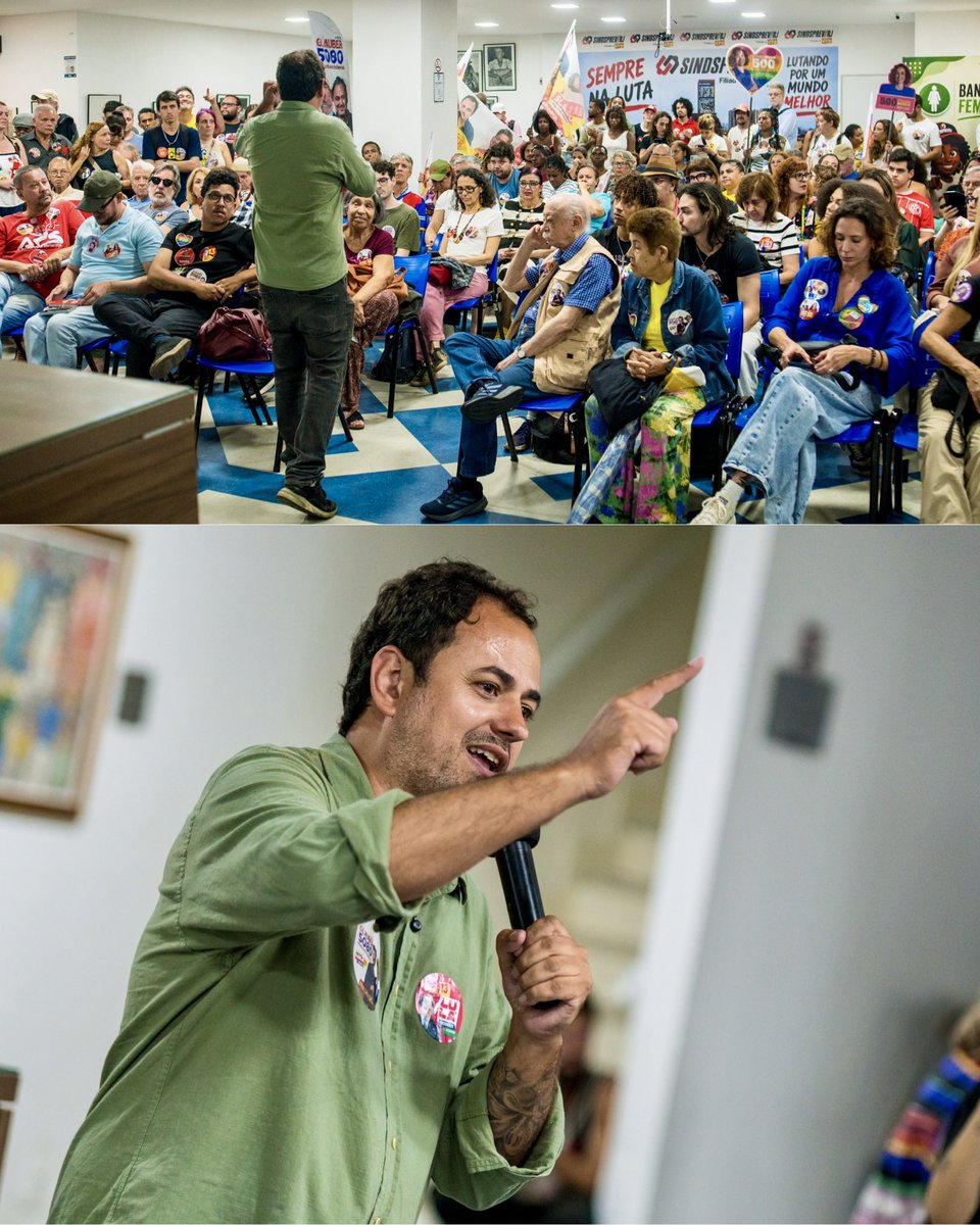 Glauber_Braga's tweet photo. Um dia de caminhada, diálogo e contato direto com o povo. E, para fechar o dia, o Encontro de Reta Final, no SINDSPREV, no centro do Rio.

Um momento de organização, encontro e fortalecimento da campanha, ao lado dos companheiros Siri e Mônica Benício,  e nossos candidatos à estadual Clarice Chacon, Anderson Ribeiro e Prof. Josemar para dar o último gás nessa reta final.

Seguimos com o desafio de barrar o avanço da extrema direita, eleger Lula e fortalecer nossas candidaturas ao Senado, com Mônica Benício e Benedita.

Pra cima deles!

Glauber 5080.