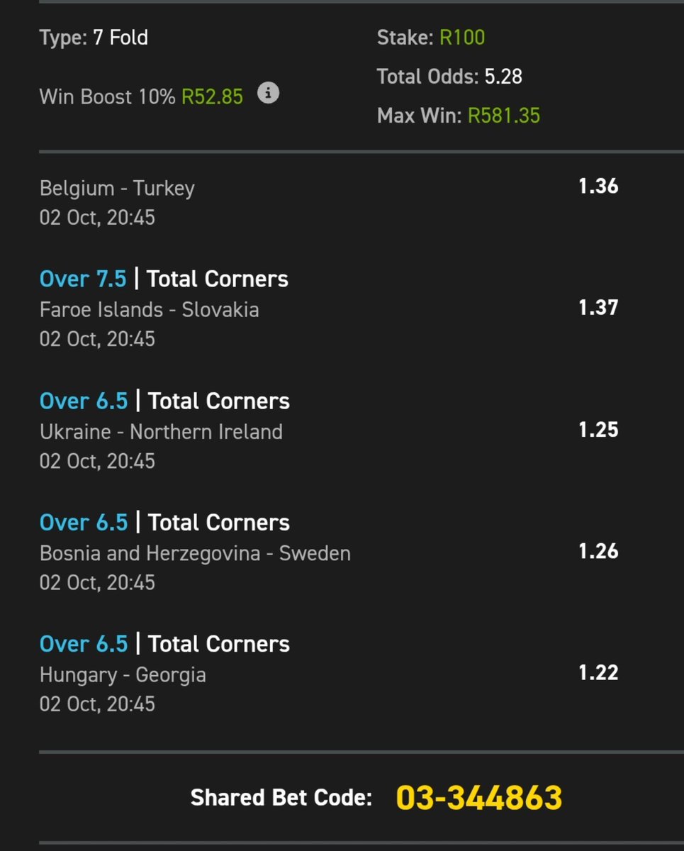 MasterGift1's tweet photo. Booking Code :344863
Odds : 5:28
Promo Code : GIFT50 

Registration link : https://t.co/dt1msWjUJW

Recreate our bet slip (3+ selections) and place a minimum stake of R5.

🤙See bio for full details 
⚠️18+ only.T&amp;Cs apply

Bet slip link : https://t.co/1gajLJXYcv…

R100 = R580 https://t.co/UDebQa9h1E