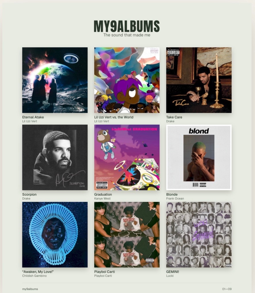 Fz2e_3's tweet photo. Stable what’s y’all’s 9 albums? https://t.co/CI939NWG9L