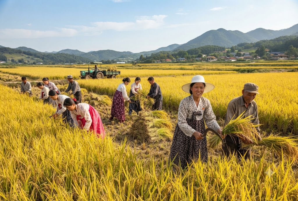 economic2112's tweet photo. 북한 각지 농촌서 벼가을걷이 본격 추진 https://t.co/lF2CCBVBqP https://t.co/PexHHnyPU4