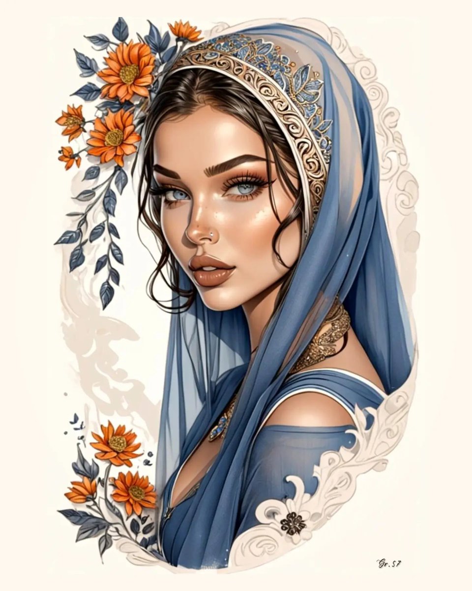 free_man_575's tweet photo. #art_painting #portrait_painting #arabesque_background #beautiful_woman #beauty_eyes #gray_eyes #brown_hair #sexy_woman #veil #flowers #jewelry
#Gr_57 π± https://t.co/GFreKEU6a2