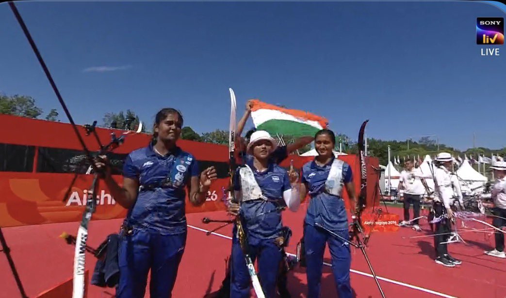 TheKhelIndia's tweet photo. OHHHH MY GOOOOOOOOOOD!!!! 🤯

INDIA HAS WON THE FIRST EVER GOLD IN WOMEN’S TEAM RECURVE ARCHERY!  🏅

Defeated 10 times Olympic Champions Korea

THIS IS BIGGEST RESULT FOLKS! 🔥🔥🔥 https://t.co/Opk1yJAG0w