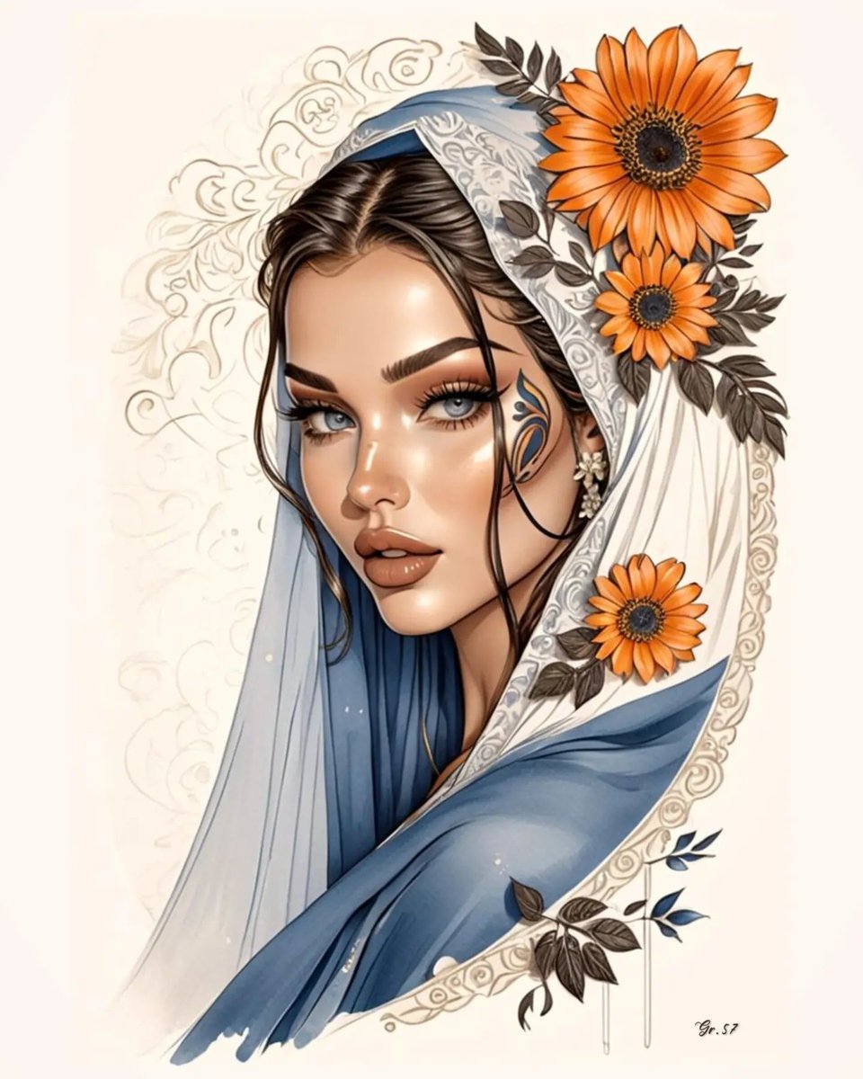 free_man_575's tweet photo. #art_painting #portrait_painting #arabesque_background #beautiful_woman #beauty_eyes #gray_eyes #brown_hair #sexy_woman #veil #flowers #tattoos
#Gr_57 π± https://t.co/geKELL1aDD