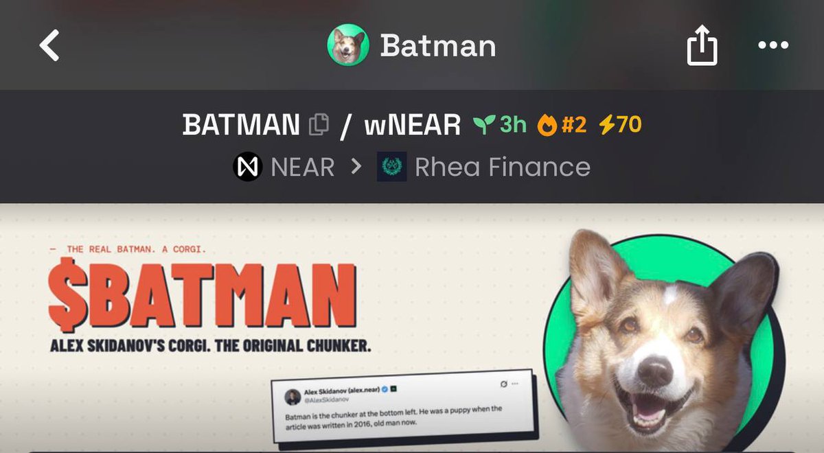BatmanOnNear's tweet photo. 🚨 BATMAN IS TRENDING #2! 🦇🔥

We’re officially #2 trending on NEAR! 🥈🚀

The community is growing fast. 🦇🐶
Let’s keep the momentum going!

https://t.co/uRRfBUx7Co

$BATMAN $NEAR https://t.co/HV93N2mLcI