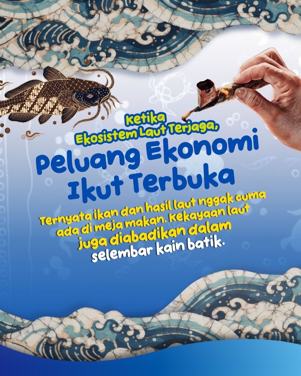 kkpgoid's tweet photo. Di balik indahnya selembar kain batik, tersimpan cerita tentang kekayaan bahari nusantara.

Sahabat Bahari, laut tidak hanya menghidupi kita lewat hasil sumber daya ikannya yang melimpah, tetapi juga menginspirasi lahirnya karya seni yang luar biasa. https://t.co/m7joV4dooH
