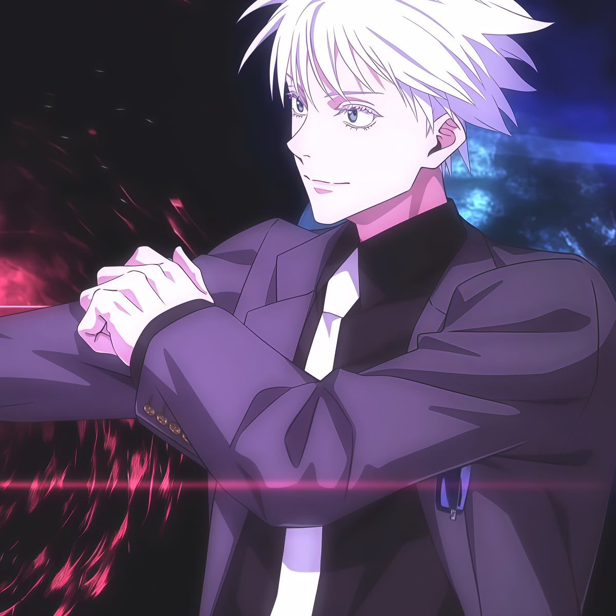 starlessatoru's tweet photo. they made such a good job with animating and drawing gojo satoru in jjk phantom parade ♡ he looks so handsome in every scene, not a single bad frame https://t.co/yaIORA9Yi5