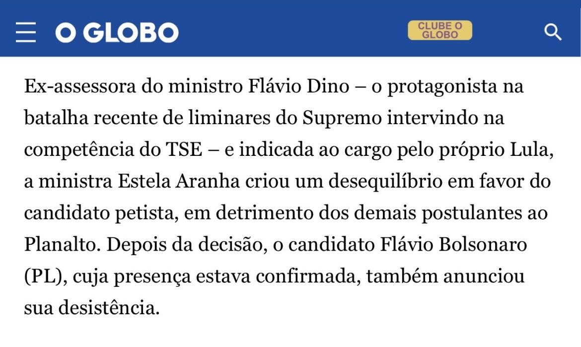 andrefernm's tweet photo. Curiosa essa parte do editorial da Globo. Quando a ministra estava pedindo para o @nikolas_dm remover um conteúdo não teve isso, agora colocaram até o histórico da Estela Aranha. https://t.co/8wZS5sSX36