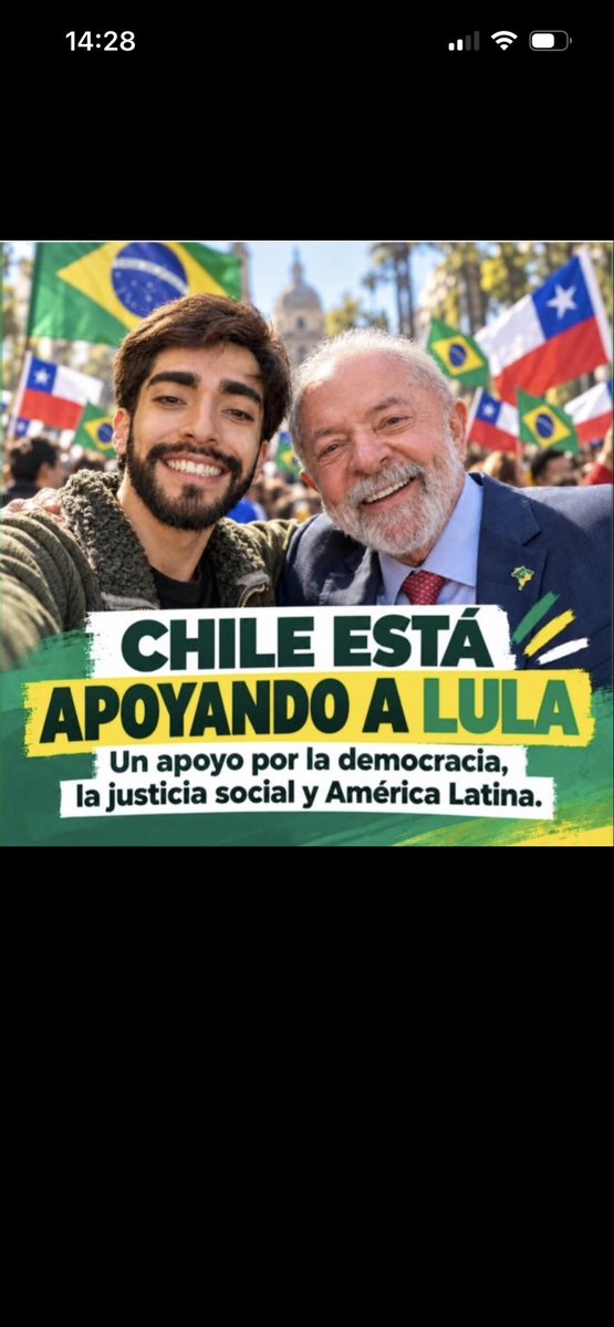 octubre35628748's tweet photo. @petrogustavo @BloqueAntifa Bora Lula desde Chile 🇨🇱 te apoyamos hermano, hasta Vencer 💪 Mierda 👏✊ https://t.co/9HZcaN6b1E
