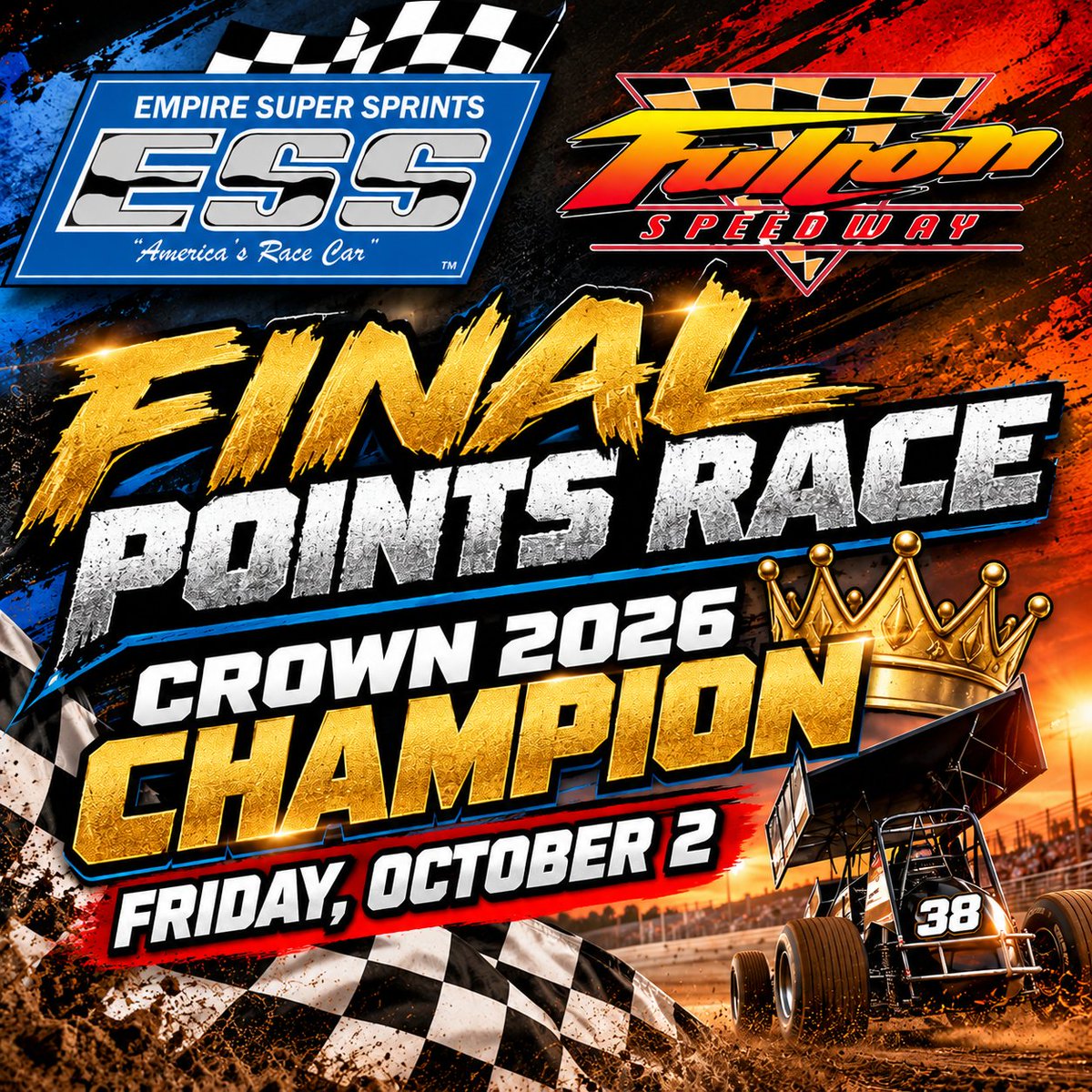ESSprints's tweet photo. One Race. One Champion. Be There! @FultonSpeedway https://t.co/gdESg2FMzx